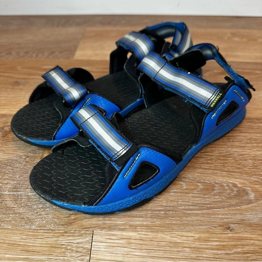 Merrell Hydro Blaze Blue Hook-and Loop Boys Sandals, Size 7